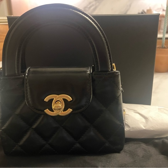 Brand New Chanel Nano Kelly Mini Black Quilted Leather Handbag - Picture 5 of 14